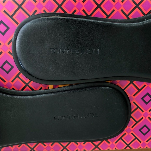 S⭕️LD‼️New Tory Burch Everly Slide in Perfect Black Croc Embossed Size 7 - Picture 9 of 12
